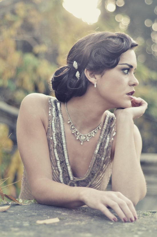brunette vintage wedding hair style inspiration
