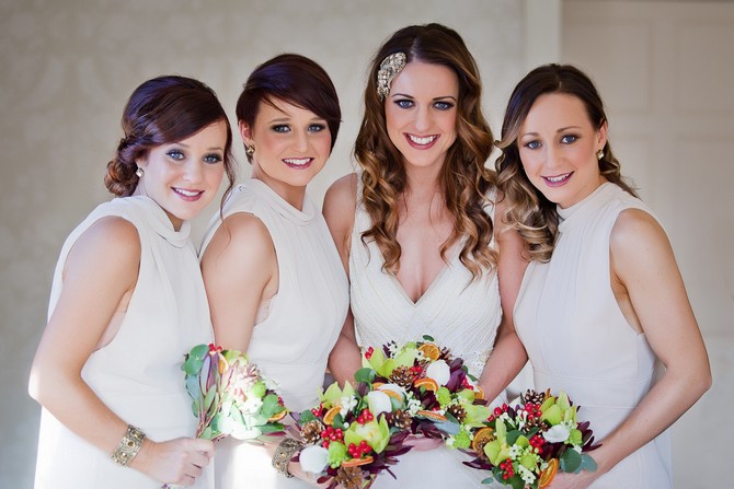 vintage style off white bridesmaids' dresses. real wedding by claire durkin photography off white bridesmaids dresses vintage style