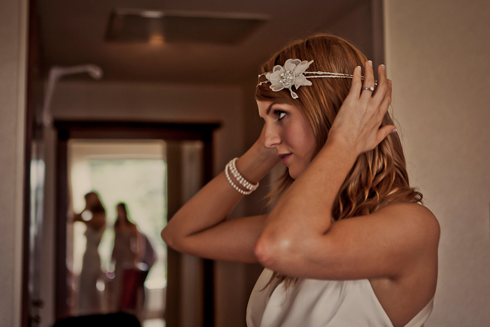 bride floral headband