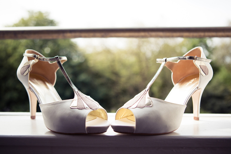 white t-bar wedding shoes