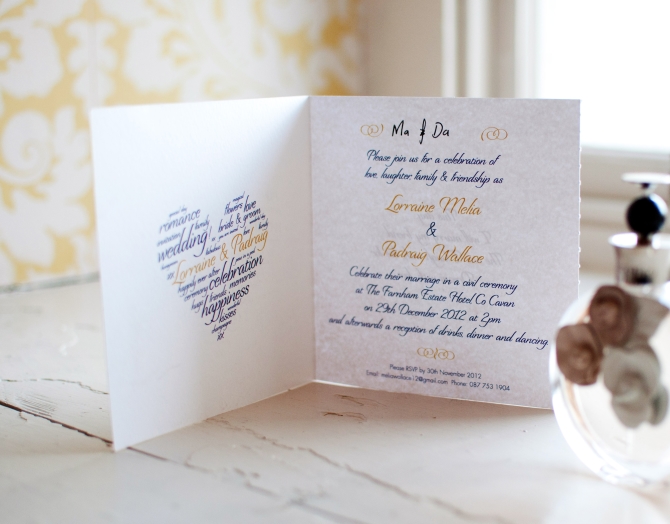 black and gold wedding invitation. wedding stationery. real wedding ireland wedding invite