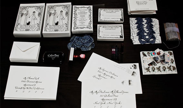 couture letterpress wedding invites pretty as a picture