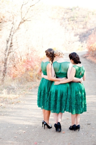 emerald green bridesmaid dresses