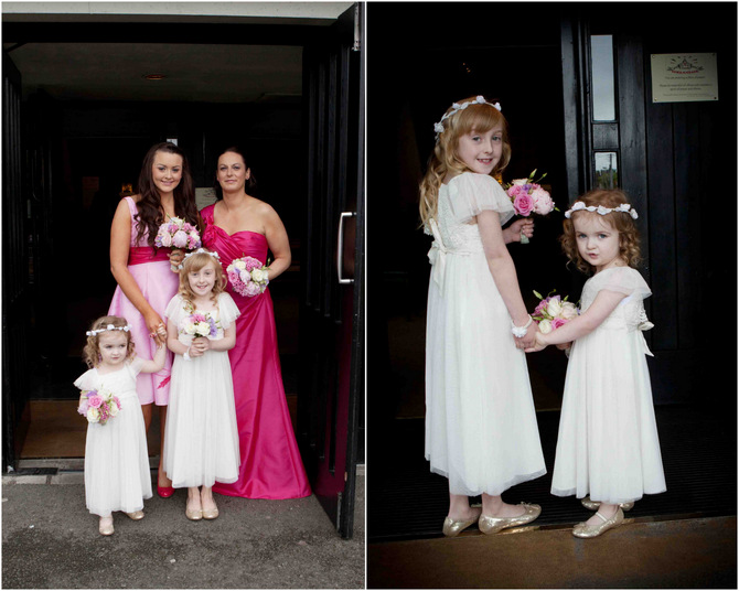 pink wedding bridesmaids photos