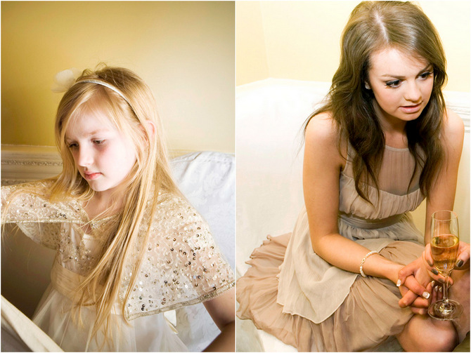 bridesmaid and flower girl