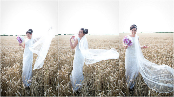 bride wheat fields
