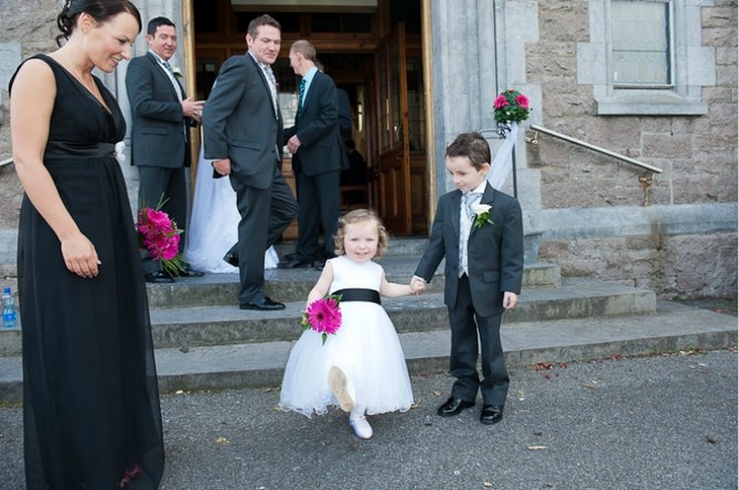 flower girl dress black white