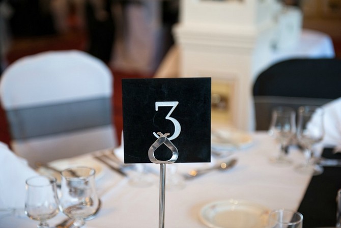 black and white wedding table number