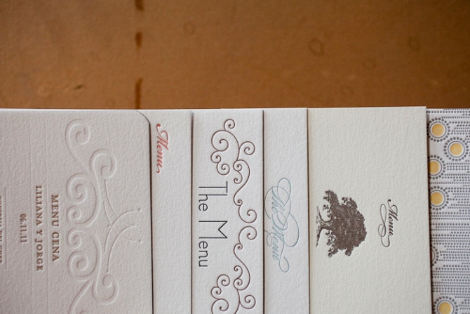 menu wedding stationery