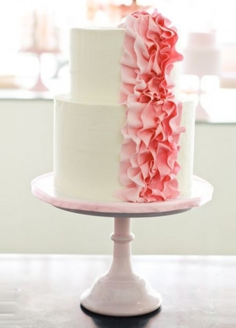 ruffle detail pink wedding cake - Top wedding cake trends 2013 - weddingsonline.ie ruffle detail wedding cake