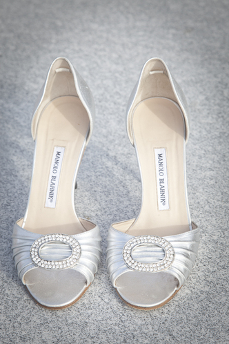 silver wedding shoes
