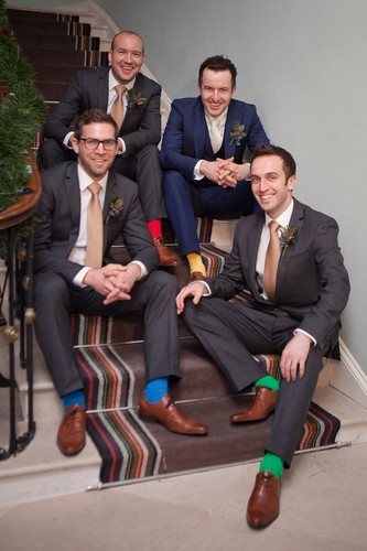 groom and groomsmen real wedding photo socks