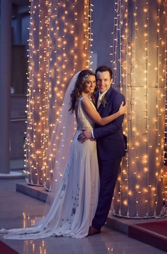 real wedding lighting backdrop fairy lights real wedding radisson blu farnham estate