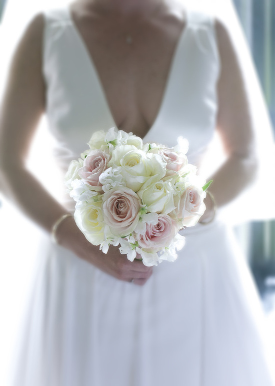 pale white and pink wedding bouquet via weddingsonline.ie pale pink wedding bouquet