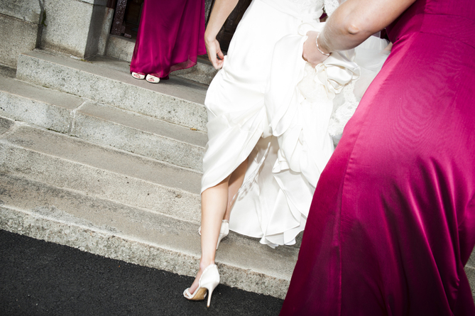 cerise pink bridesmaid dresses