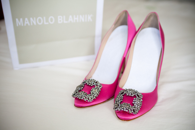 manola blahniks pink wedding shoes