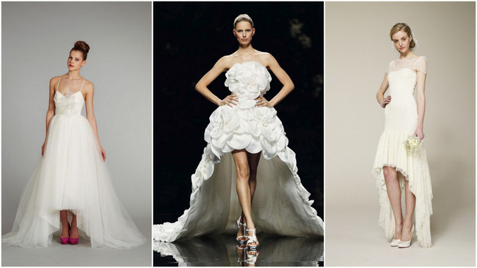 hi low hem wedding dress 2013