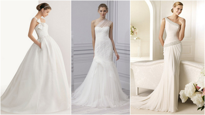 one shoulder wedding dress 2013