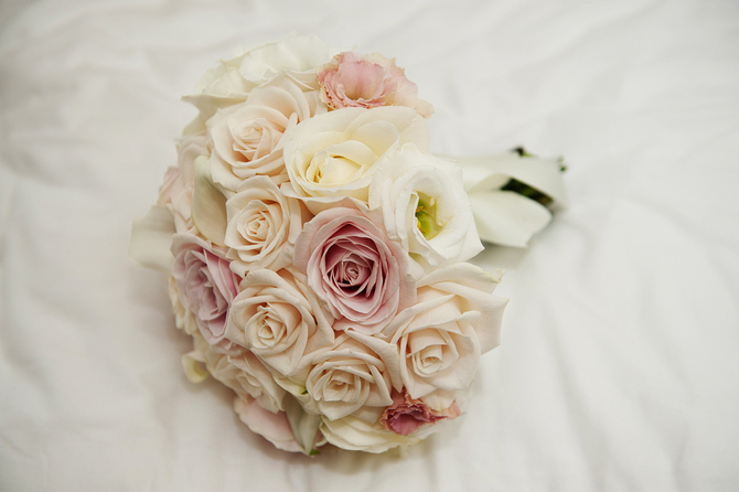 cream pink wedding bouquet