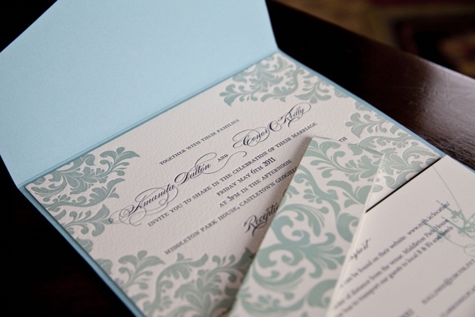 blue wedding invitations