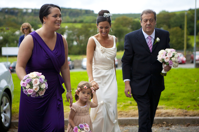 bride arriving at church