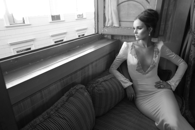 wedding dress modern fitted