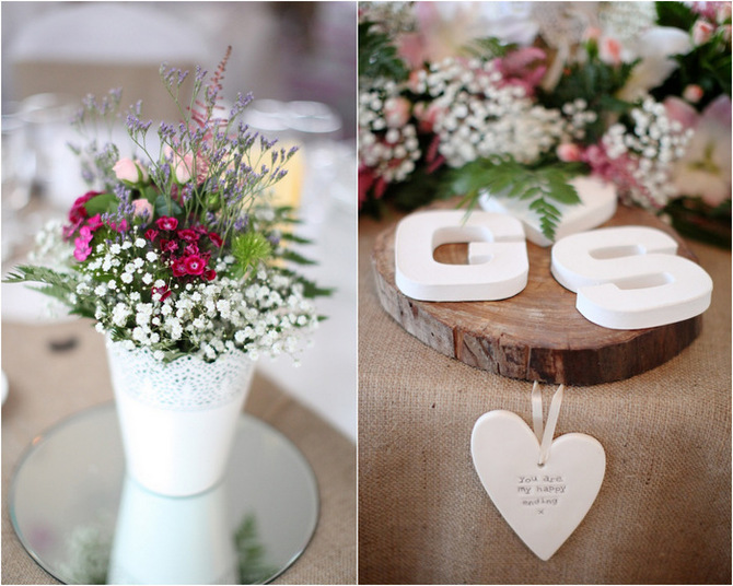 rusitc wedding decor flowers burlap