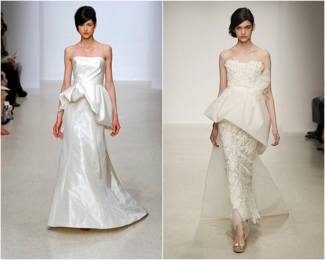 peplums wedding dress 2013