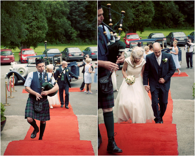 red carpet entrance wedding couple