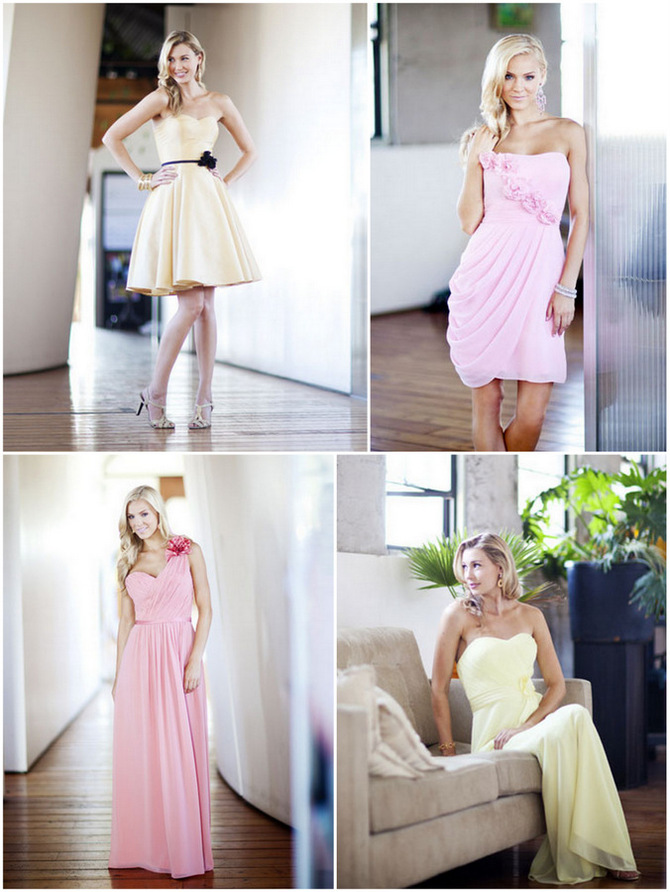 protocol bridal bridesmaids weddingsonline pastel bridesmaid dresses yellow pink