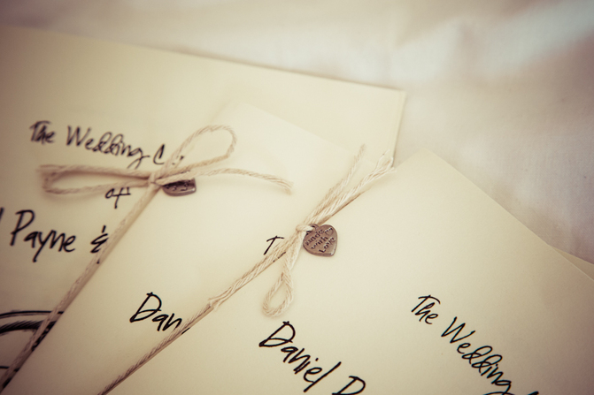 wedding ceremony booklets calligraphy