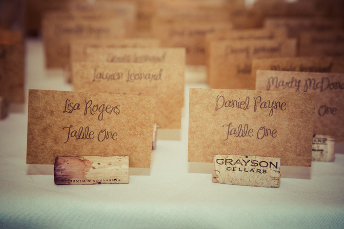 corck escort cards place settings