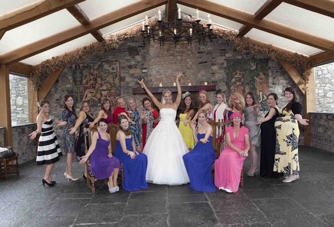 blue pink real wedding at barberstown castle ireland