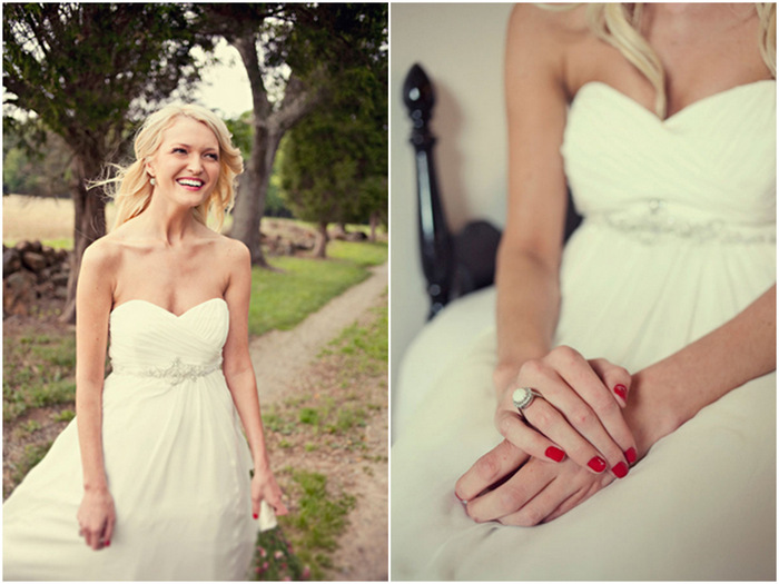 bride with red nails 